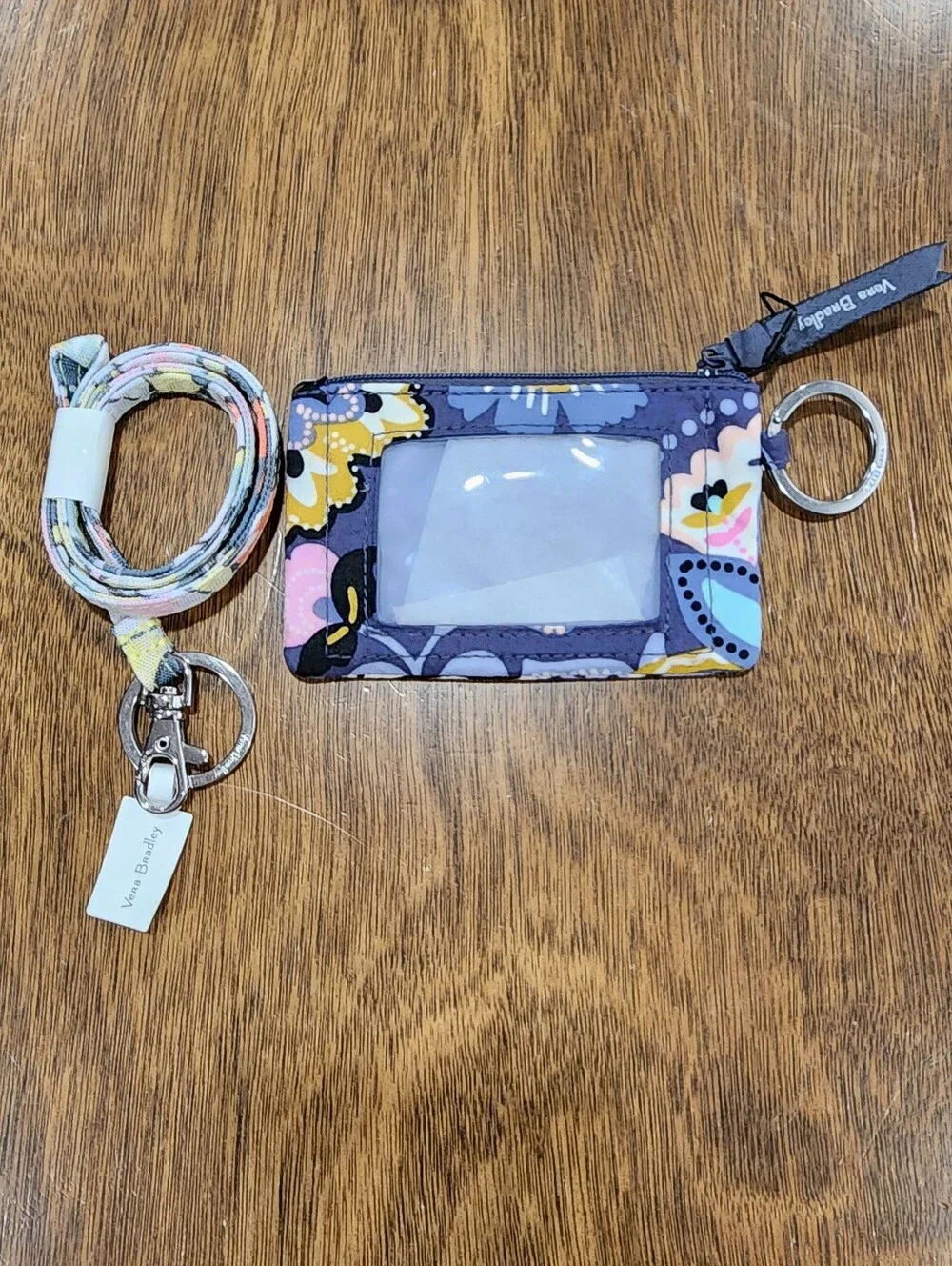 Vera Bradley Bundle Floral Zip ID Case Plus Lanyard NWOT